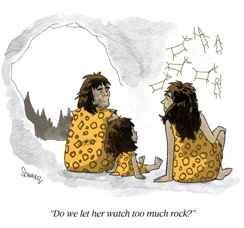 "Do we let her watch too much rock?"