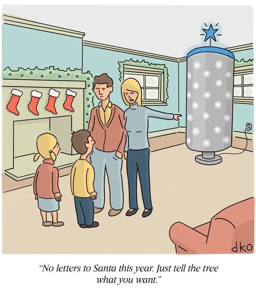 "No letters to Santa this year. Just tell the tree what you want."