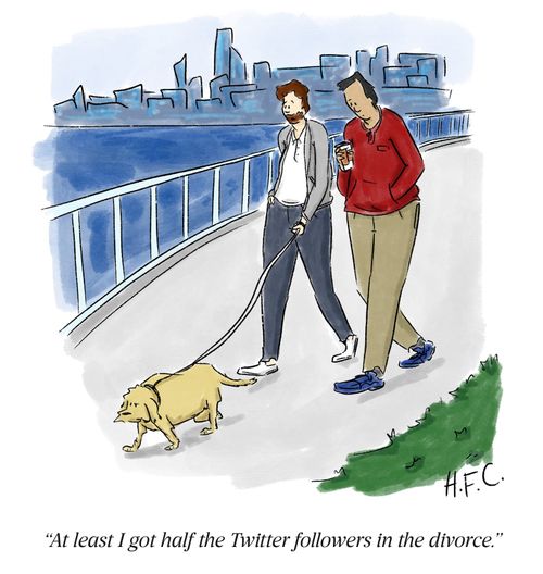 "At least I got half the Twitter followers in the divorce."