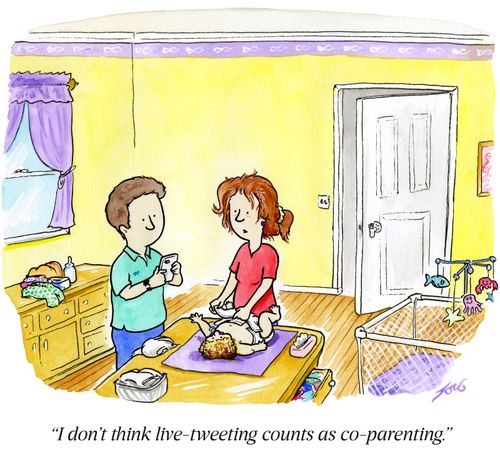 "I don't think live-tweeting counts as co-parenting."