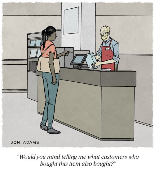 "Would you mind telling me what customers who bought this item also bought?"