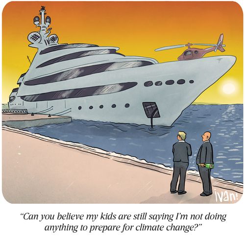 "Can you believe my kids are saying I'm not doing anything to prepare for climate change."