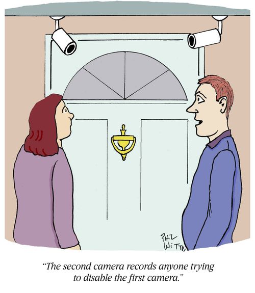 "The second camera records anyone trying to disable the first camera."