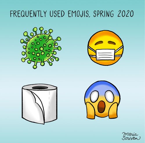 Frequently used emojis, spring 2020