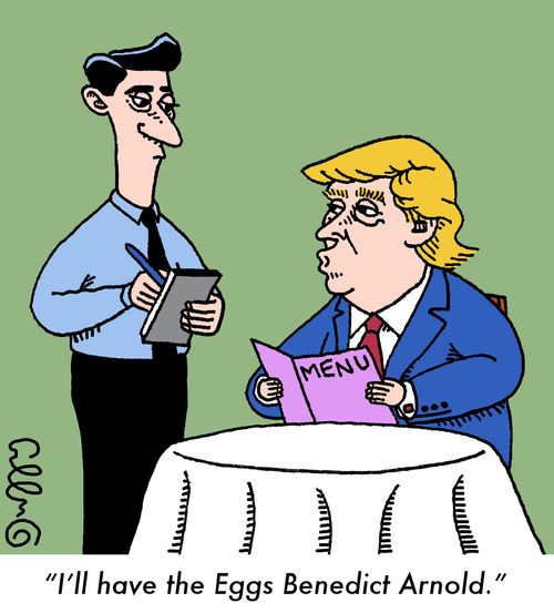 "I'll have the Eggs Benedict Arnold."