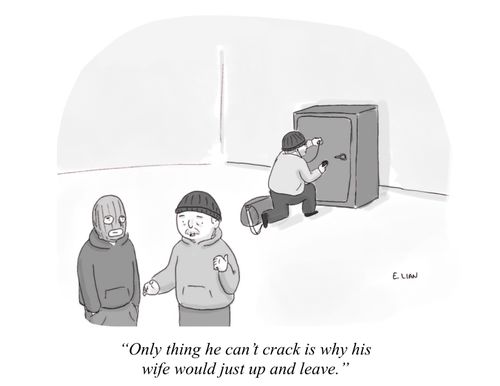 "Only thing he can't crack is why his wife would just up and leave."