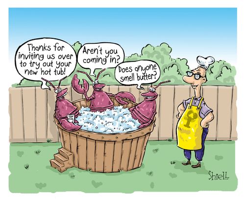 "Thanks for inviting us over to try out your new hot tub!"