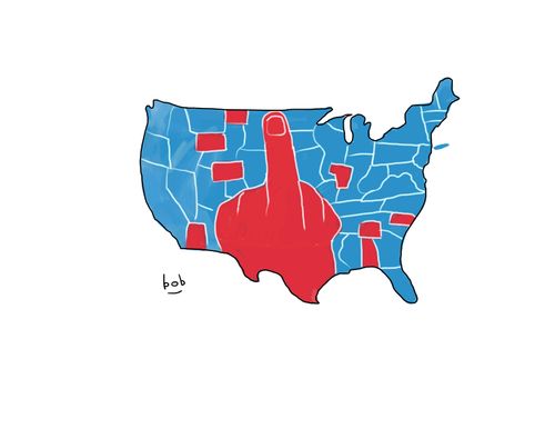 Middle america gives the world the finger