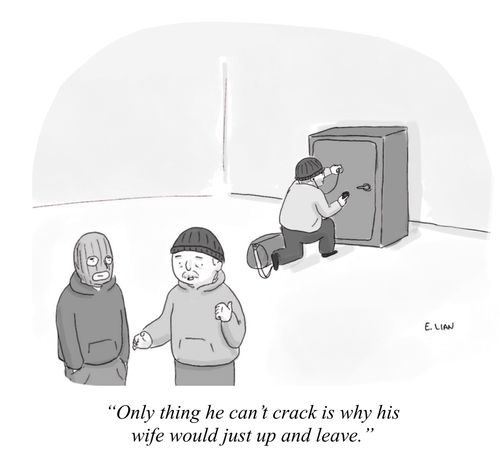 "Only thing he can't crack is why is wife would just up and leave."