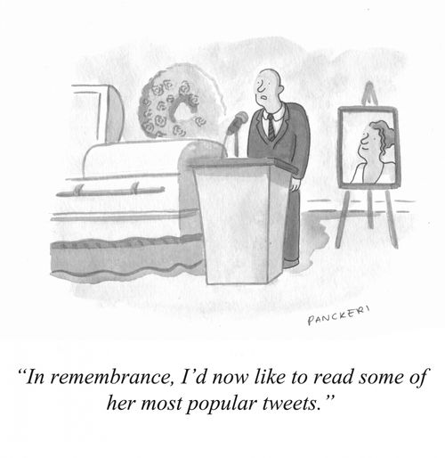 "In remembrance, I'd now like to read some of her most popular tweets."