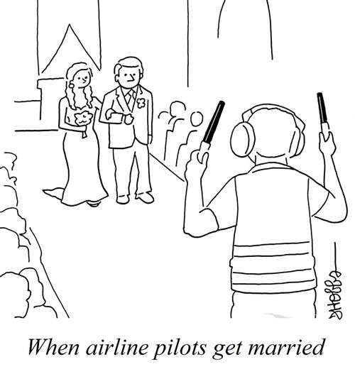 When airline pilots get married.