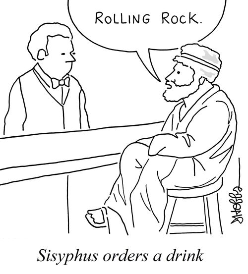 Sisyphus orders a drink