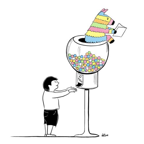Piñata sweet dispenser. 