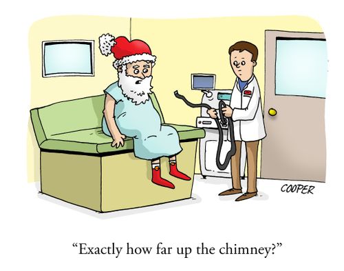 "Exactly how far up the chimney?"