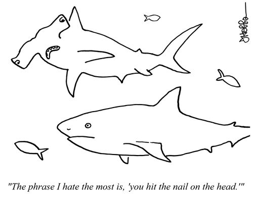 "The phrase I hate the most is, 'you hit the nail on the head.'"