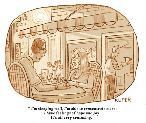 "I'm sleeping well, I'm able to concentrate more, I have feelings of hope and joy. It's all very confusing."