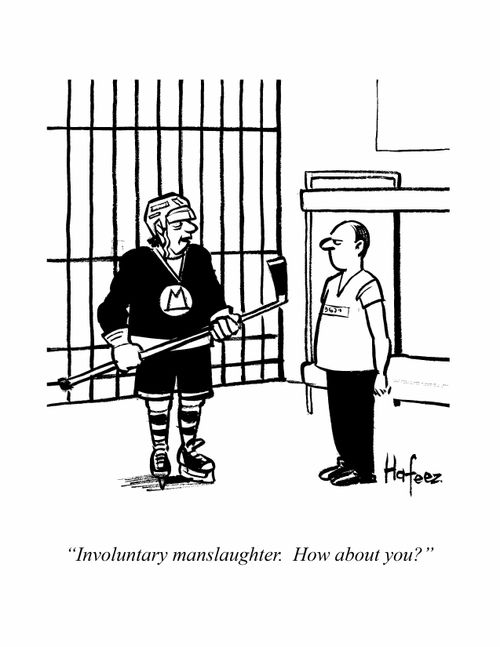 "Involuntary manslaughter. How about you?"