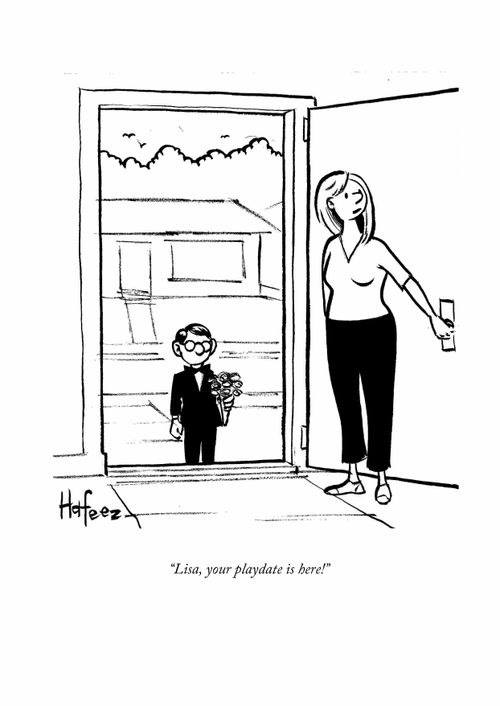 "Lisa, your playdate is here!"