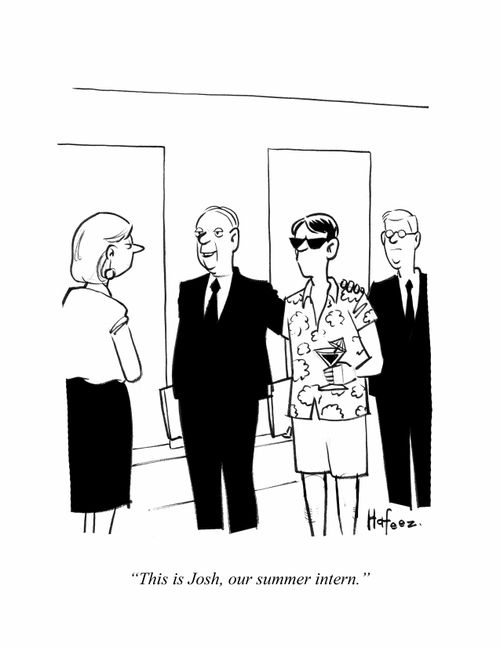 "This is Josh, our summer intern."