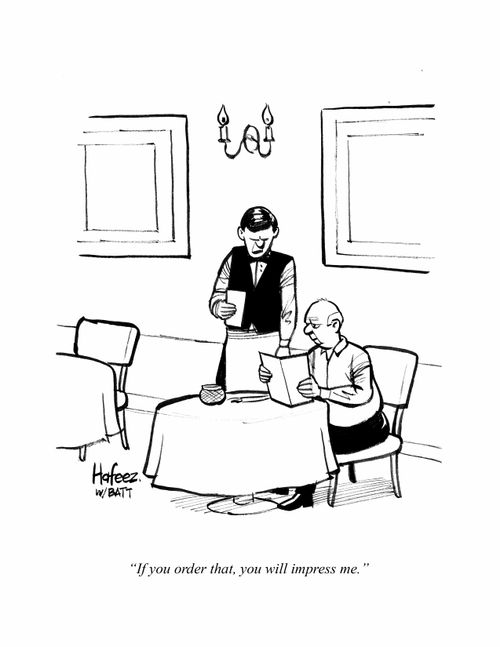 "If you order that, you will impress me."