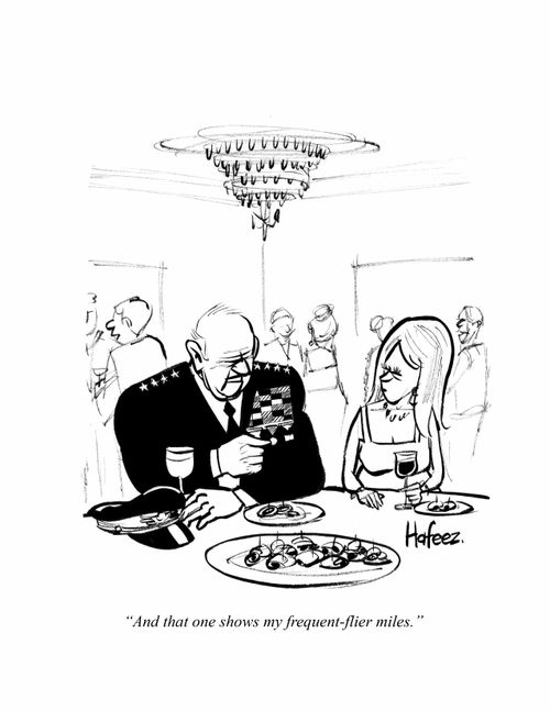 "And that one shoes my frequent-flier miles.