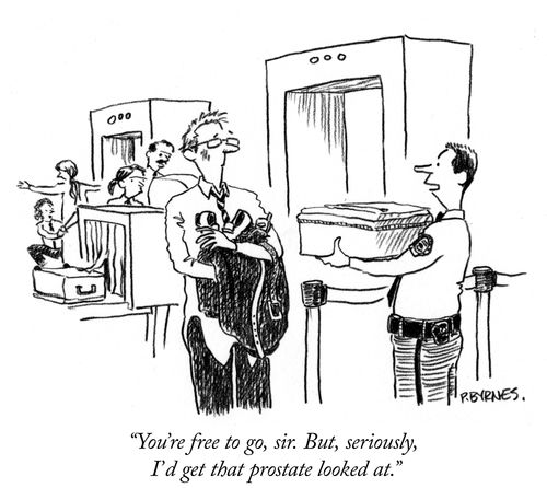 "You're free to go, sir. But, seriously, I'd get that prostate looked at."