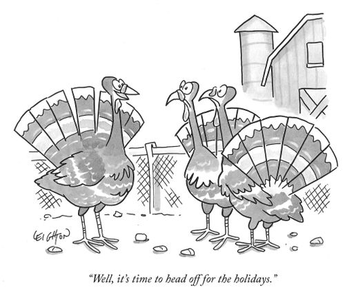 "Well, it's time to head off for the holidays."