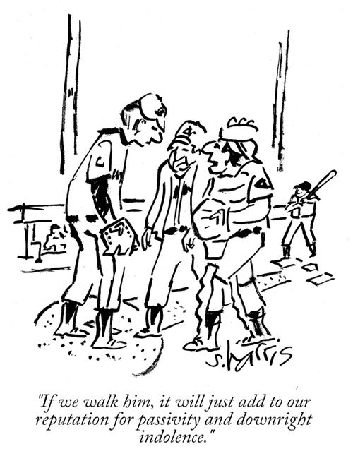 "If we walk him, it will just add to our reputation for passivity and downright indolence."