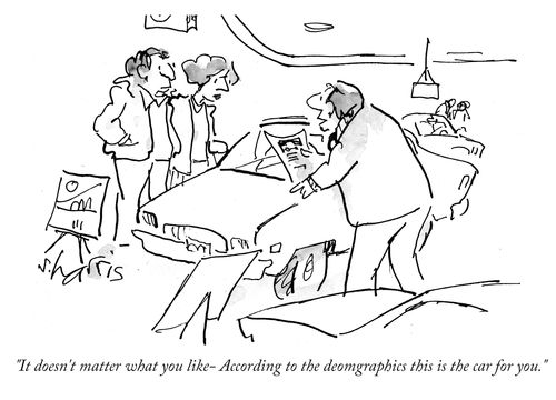 "It doesn't matter what you like - according to the demographics, this is the car for you."