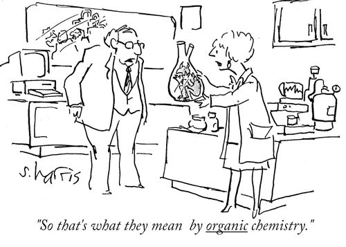 "So that's what they mean by organic chemistry."