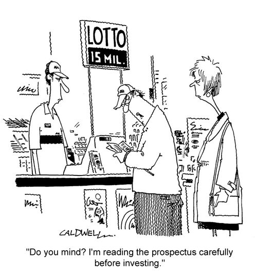 "Do you mind? I'm reading the prospectus carefully before investing."