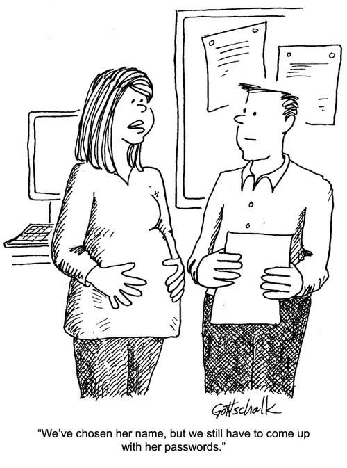 "We've chosen her name, but we still have to come up with her passwords."