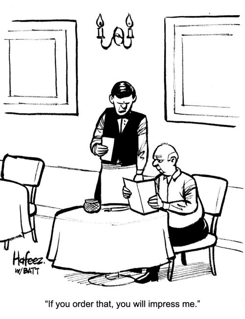 "If you order that, you will impress me."