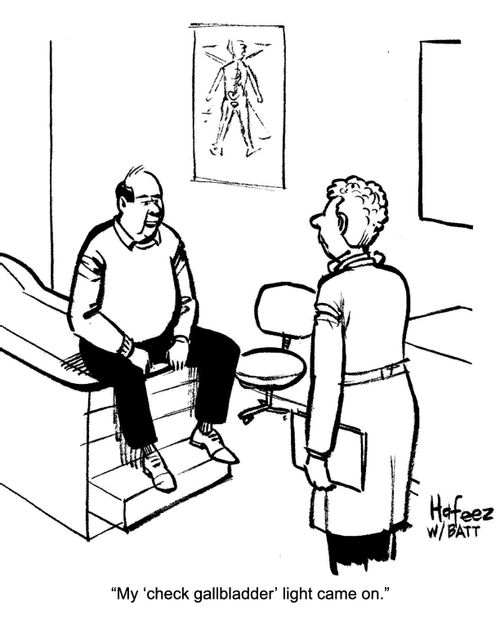 "My 'check gallbladder ' light came on."