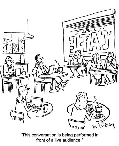 "This conversation is being performed in front of a live audience."