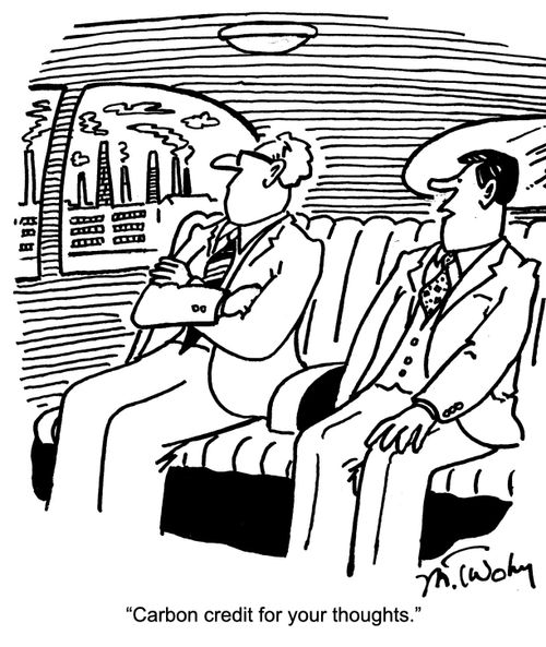 "Carbon credit for your thoughts."