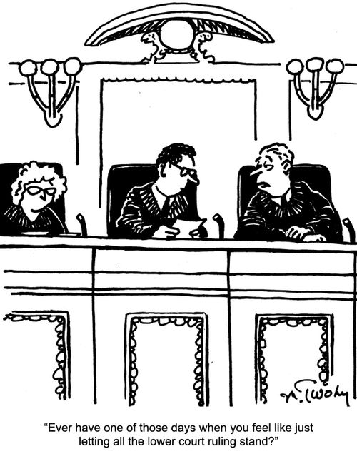 "Ever have one of those days when you feel like just letting all the lower court ruling stand."
