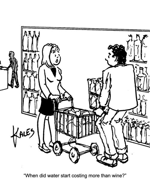 "When did water start costing more than wine?"