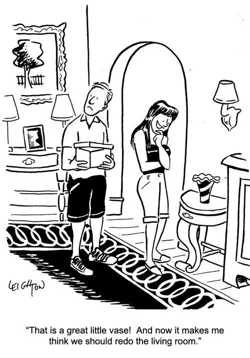 "This is a great little vase! and now it makes me thing we should redo the living room."