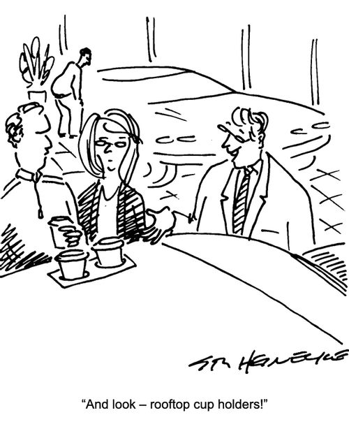 "And look - rooftop cup holders."