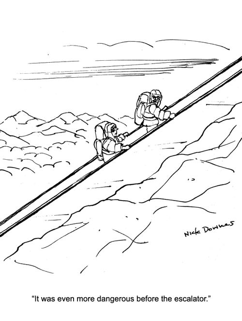 "It was even more dangerous before the escalator."