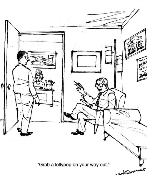 "Grab a lollypop on your way out."