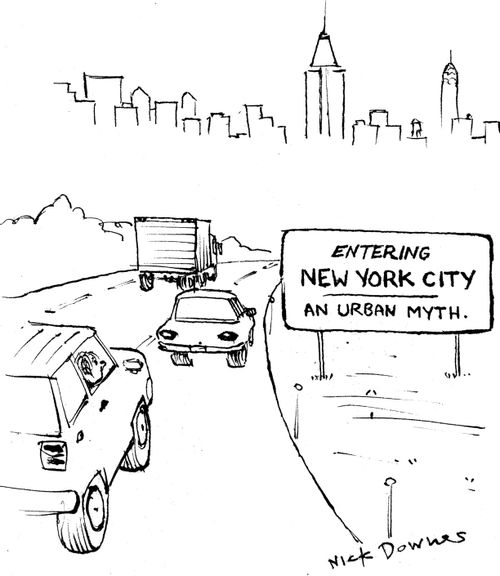 Entering New York City. An urban myth