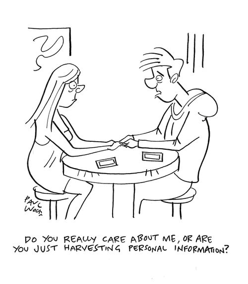 "Do you really care about me, or are you just harvesting personal information?"