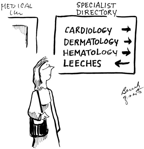 Specialist Directory: Cardiology, Dermatology, Hematology, Leeches