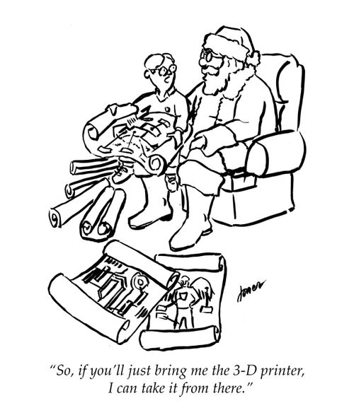 "So, if you'll just bring me the 3-D printer, I can take it from there."