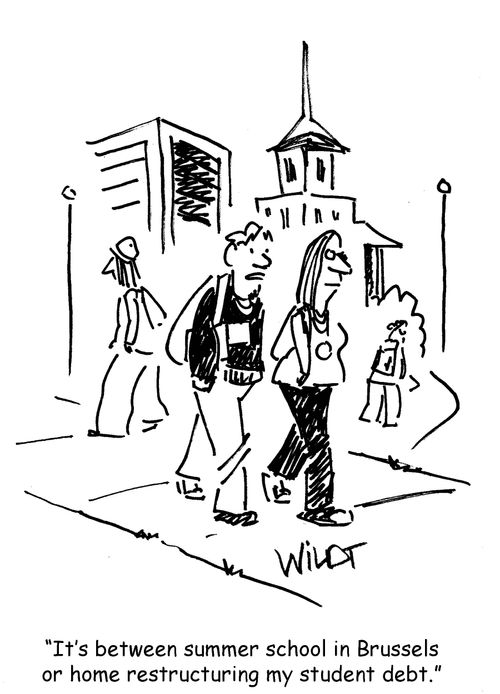 "It's between summer school in Brussels or home restructuring my student debt."