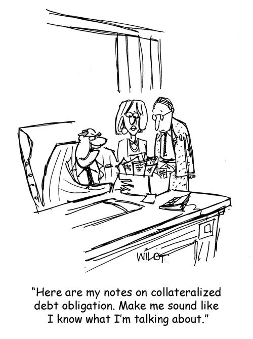 "Here are my notes on collateralized debt obligation. Make me sound like I know what I'm talking about."