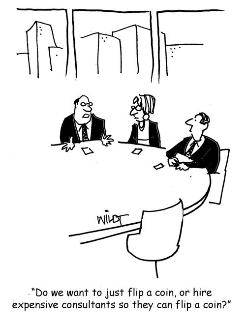 "Do we want to just flip a coin, or hire expensive consultants so they can flip a coin?"
