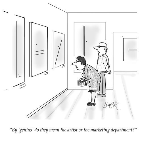 "By 'genius' do they mean the artist or the marketing department?"